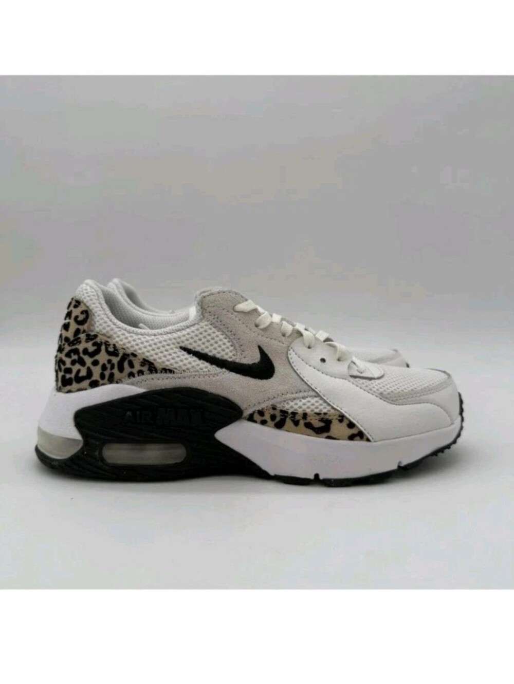 Nike Air Max Excee White Leopard Print Athletic Shoe HQ2115 100 Women Size 10